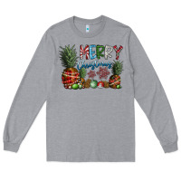 Heather Grey Merry Christmas Long Sleeve Tee - SublimationCraftShop