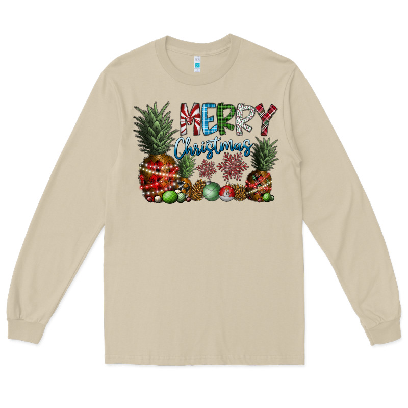 Merry Christmas Long Sleeve Tee by SublimationCraftShop | Teevron