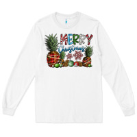 White Merry Christmas Long Sleeve Tee - SublimationCraftShop