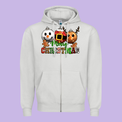 Merry Christmas Zipper Hoodie Designed By Cowgirlartshop