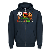 Navy merry christmas Zipper Hoodie - CowGirlArtShop