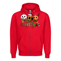 Red merry christmas Zipper Hoodie - CowGirlArtShop