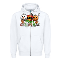 White merry christmas Zipper Hoodie - CowGirlArtShop
