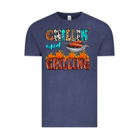 Vintage Denim chillin and grilling Vintage Tee - MaliasSmallBusiness