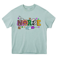 Arona mardi gras nurse leopard cowhide glitter Heavy Core Tee - Artiststas