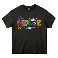 Asphalt mardi gras nurse leopard cowhide glitter Heavy Core Tee - Artiststas