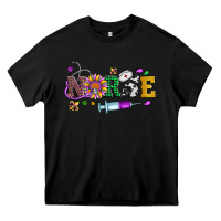 Black mardi gras nurse leopard cowhide glitter Heavy Core Tee - Artiststas