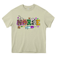 Mossy mardi gras nurse leopard cowhide glitter Heavy Core Tee - Artiststas