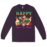 Plum Happy Cinco De Mayo Mexican Skull Tequila Bottle Roses Cactus Long Sleeve Tee - Artiststas