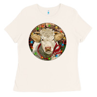 Bone Charolais Heifer Christmas Ladies Tee - RanaPortraitStore