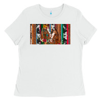 White western horses gemstone horse cowhide leopard floral background licens Ladies Tee - Artiststas