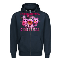 Navy iam dreaming of a christmas Zipper Hoodie - CowGirlArtShop