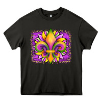 Asphalt mardi gras fleur de lis sunflower leopard Heavy Core Tee - Artiststas