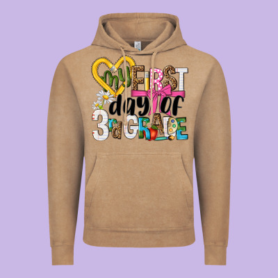 My First Day Of 3rd Grade Vintage Hoodie Designed By Nancycooperartshop