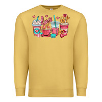 Antique Gold valentines day coffee cups (1) Premium Sweatshirt - OliviaCreatesArt