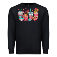 Black valentines day coffee cups (1) Premium Sweatshirt - OliviaCreatesArt