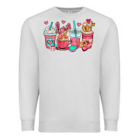 Dove Grey valentines day coffee cups (1) Premium Sweatshirt - OliviaCreatesArt