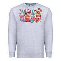 Heather Grey valentines day coffee cups (1) Premium Sweatshirt - OliviaCreatesArt