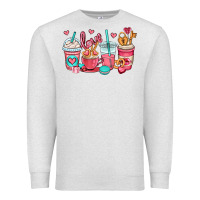 Oatmeal Heather valentines day coffee cups (1) Premium Sweatshirt - OliviaCreatesArt