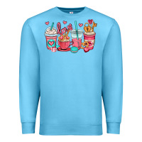 Ocean Blue valentines day coffee cups (1) Premium Sweatshirt - OliviaCreatesArt