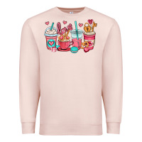 Pale Pink valentines day coffee cups (1) Premium Sweatshirt - OliviaCreatesArt