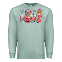 Seafoam valentines day coffee cups (1) Premium Sweatshirt - OliviaCreatesArt