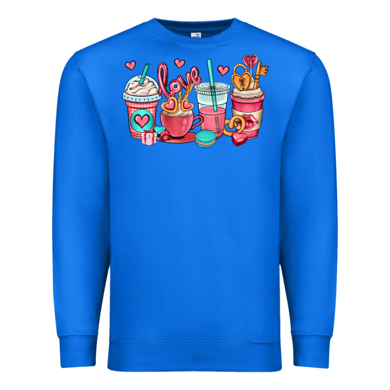 Valentines Day Coffee Cups (1) Premium Sweatshirt by OliviaCreatesArt | Teevron