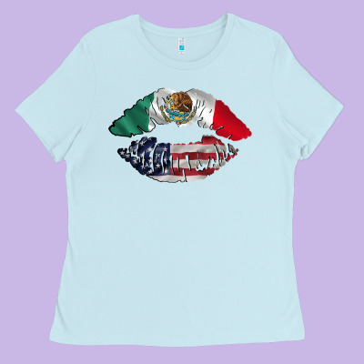 Mexico Usa Lips Ladies Tee Designed By Adodesignshop