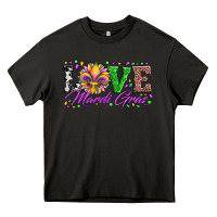 Asphalt love mardi gras fleur de lis sunflower leopard and beads Heavy Core Tee - Artiststas