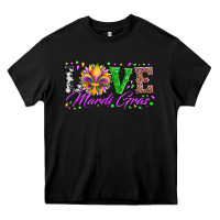 Black love mardi gras fleur de lis sunflower leopard and beads Heavy Core Tee - Artiststas