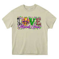 Mossy love mardi gras fleur de lis sunflower leopard and beads Heavy Core Tee - Artiststas