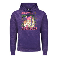 Cloud Purple merry christmas assholes Vintage Hoodie - MaliasSmallBusiness