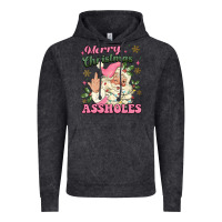 Vintage Black merry christmas assholes Vintage Hoodie - MaliasSmallBusiness
