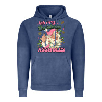 Vintage Denim merry christmas assholes Vintage Hoodie - MaliasSmallBusiness