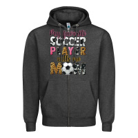 Charcoal Heather my favorite soccer player calls me mom Zipper Hoodie - CowGirlArtShop