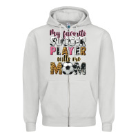 Dove Grey my favorite soccer player calls me mom Zipper Hoodie - CowGirlArtShop