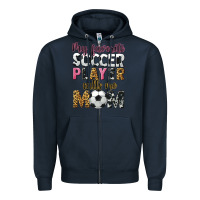 Navy my favorite soccer player calls me mom Zipper Hoodie - CowGirlArtShop