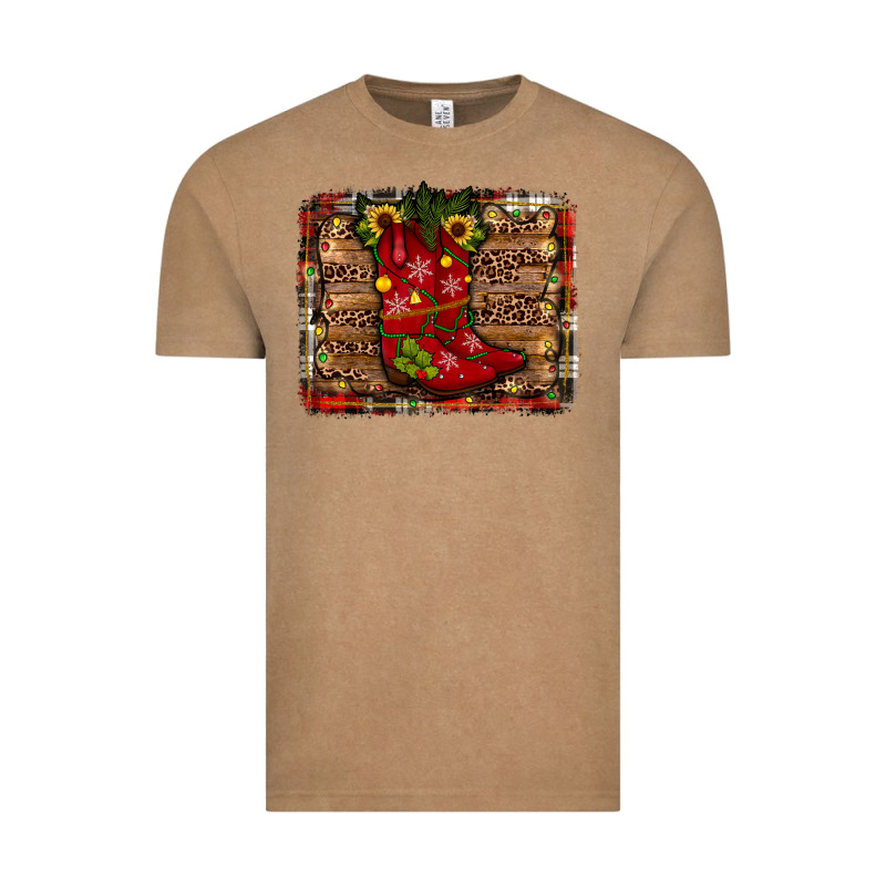 Cowboy Boots Christmas Vintage Tee by JahusDesignShop | Teevron