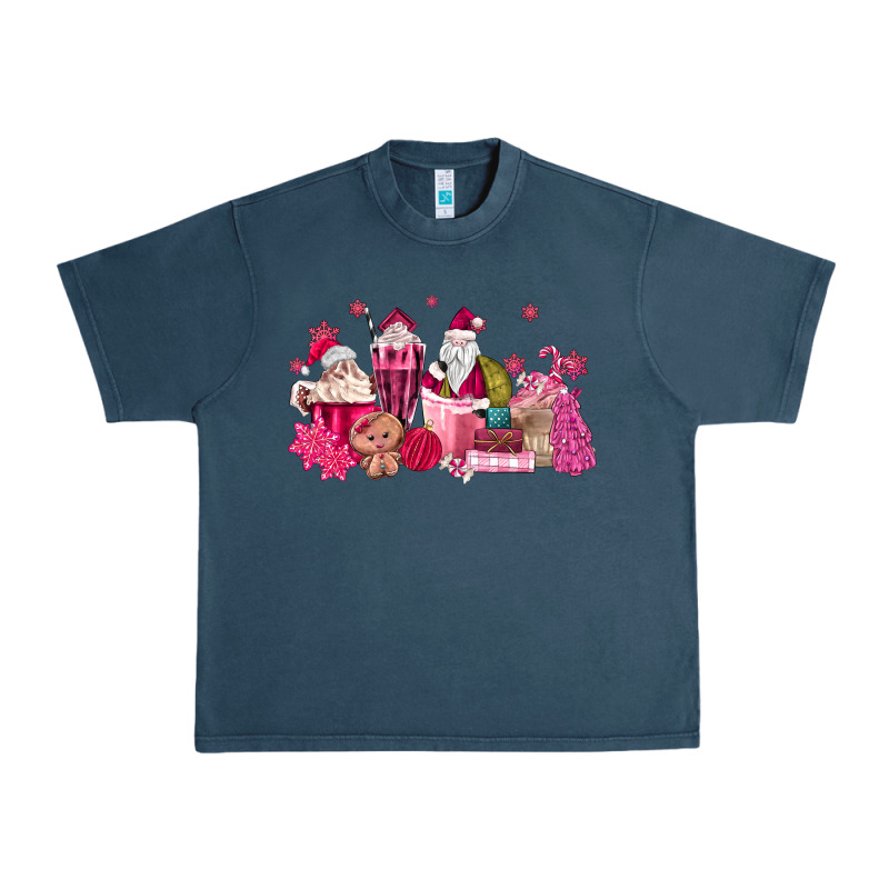 Pink Santa Coffee Urban Heavy Tee by MaliasSmallBusiness | Teevron