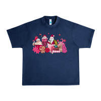 Navy pink santa coffee Urban Heavy Tee - MaliasSmallBusiness