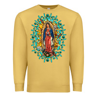 Antique Gold Our Lady Of Guadalupe Gemstone Sunflowers Premium Sweatshirt - FaDigitalArtStudio