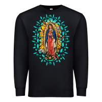 Black Our Lady Of Guadalupe Gemstone Sunflowers Premium Sweatshirt - FaDigitalArtStudio