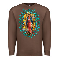 Chestnut Our Lady Of Guadalupe Gemstone Sunflowers Premium Sweatshirt - FaDigitalArtStudio