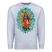 Heather Grey Our Lady Of Guadalupe Gemstone Sunflowers Premium Sweatshirt - FaDigitalArtStudio