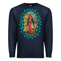 Navy Our Lady Of Guadalupe Gemstone Sunflowers Premium Sweatshirt - FaDigitalArtStudio
