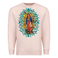 Pale Pink Our Lady Of Guadalupe Gemstone Sunflowers Premium Sweatshirt - FaDigitalArtStudio