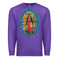 Purple Our Lady Of Guadalupe Gemstone Sunflowers Premium Sweatshirt - FaDigitalArtStudio