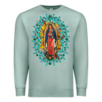 Seafoam Our Lady Of Guadalupe Gemstone Sunflowers Premium Sweatshirt - FaDigitalArtStudio