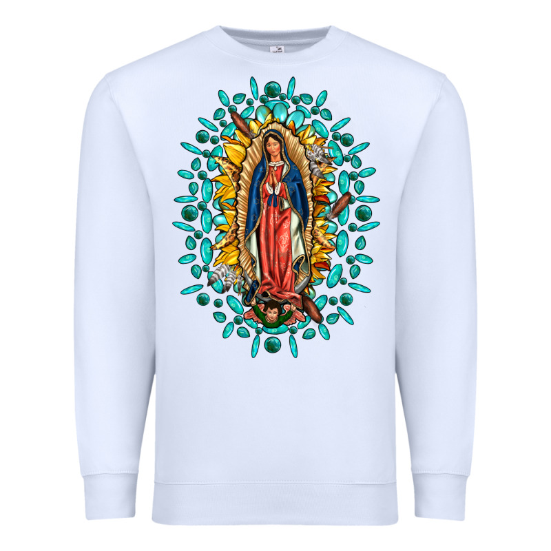 Our Lady Of Guadalupe Gemstone Sunflowers Premium Sweatshirt by FaDigitalArtStudio | Teevron