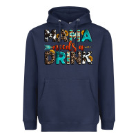 Navy mama needs a drink Heavyweight Hoodie - OliviaCreatesArt